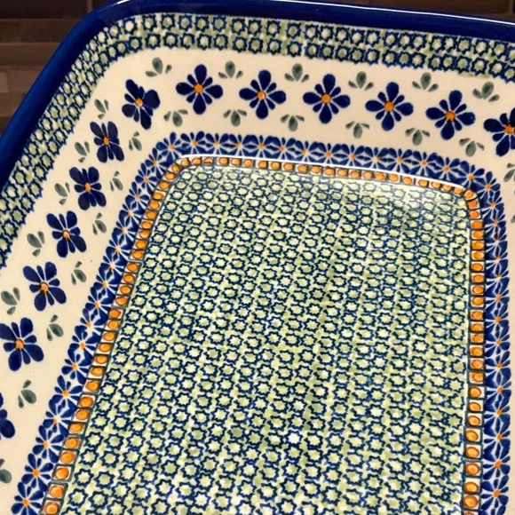 Blue Rose Polish Pottery 12”x9.75” Casserole Dish - Picture 7 of 10